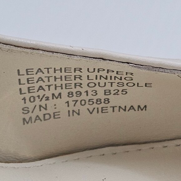 Tory Burch Double T Buckle Pump Womens 10.5 Tan Cream Leather Pointed Toe Heels - Picture 16 of 16